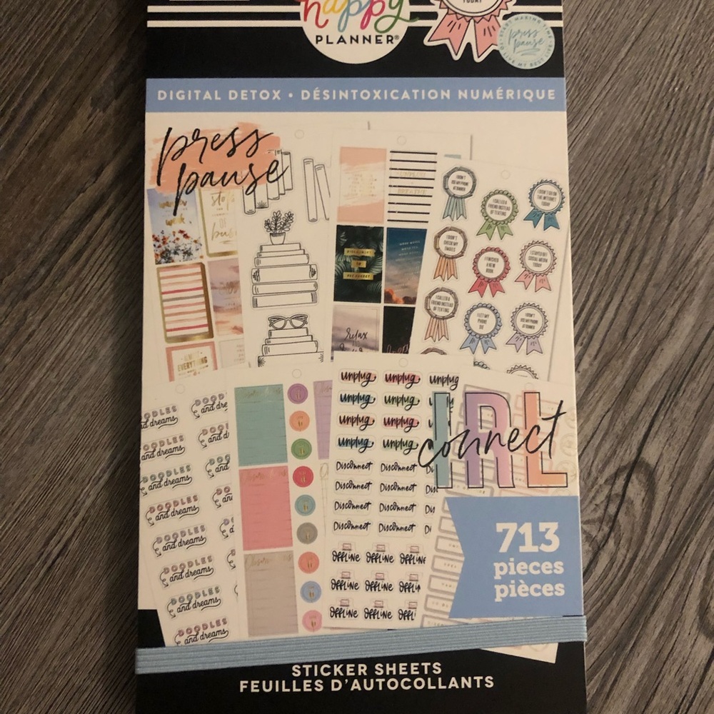 NWT happy planner digital detox sticker book